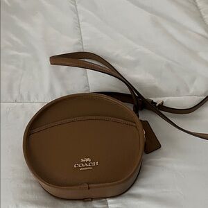 Coach Tan Leather Round Crossbody Bag